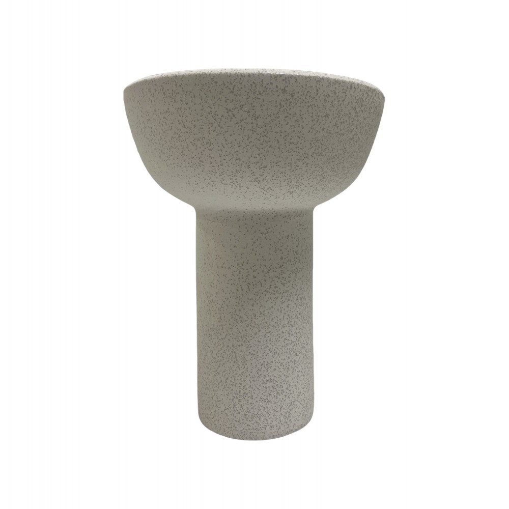 Επιτραπέζιο διακοσμητικό "ELENDIL" κεραμικό σε χρώμα υπόλευκο Φ20.5x26.5