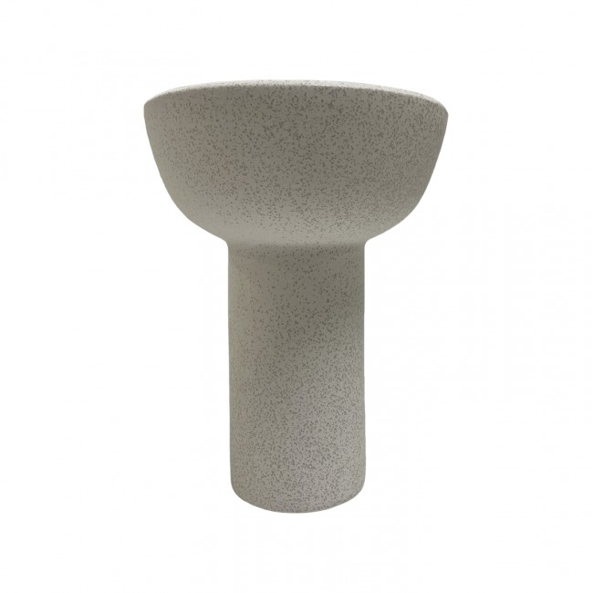 Επιτραπέζιο διακοσμητικό "ELENDIL" κεραμικό σε χρώμα υπόλευκο Φ20.5x26.5