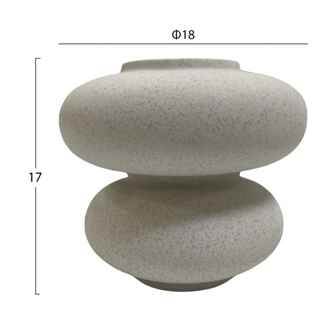 Επιτραπέζιο διακοσμητικό "ROOK" κεραμικό σε χρώμα υπόλευκο Φ18x17