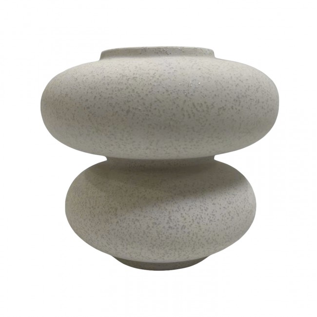 Επιτραπέζιο διακοσμητικό "ROOK" κεραμικό σε χρώμα υπόλευκο Φ18x17