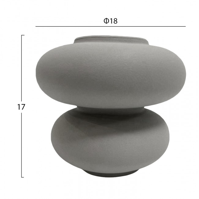 Επιτραπέζιο διακοσμητικό "ROOK" κεραμικό σε χρώμα γκρι Φ18x17