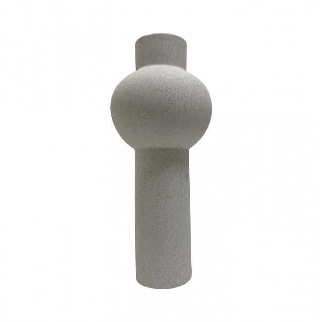 Επιτραπέζιο διακοσμητικό "SCEPTER" κεραμικό σε χρώμα υπόλευκο Φ17.5x40