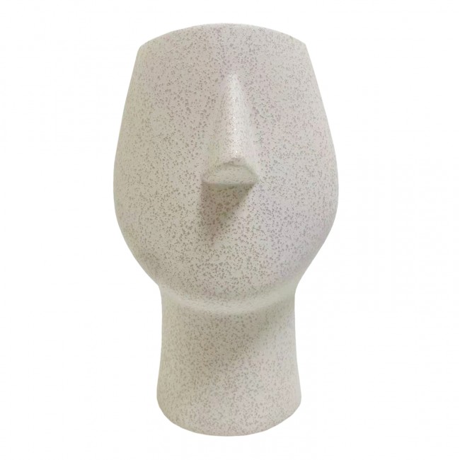 Επιτραπέζιο διακοσμητικό "HUMANS" κεραμικό σε χρώμα υπόλευκο 15.5x15.5x25.5