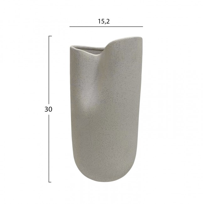 Επιτραπέζιο διακοσμητικό "GLAΖΕ" κεραμικό σε χρώμα υπόλευκο 15.2x15x30