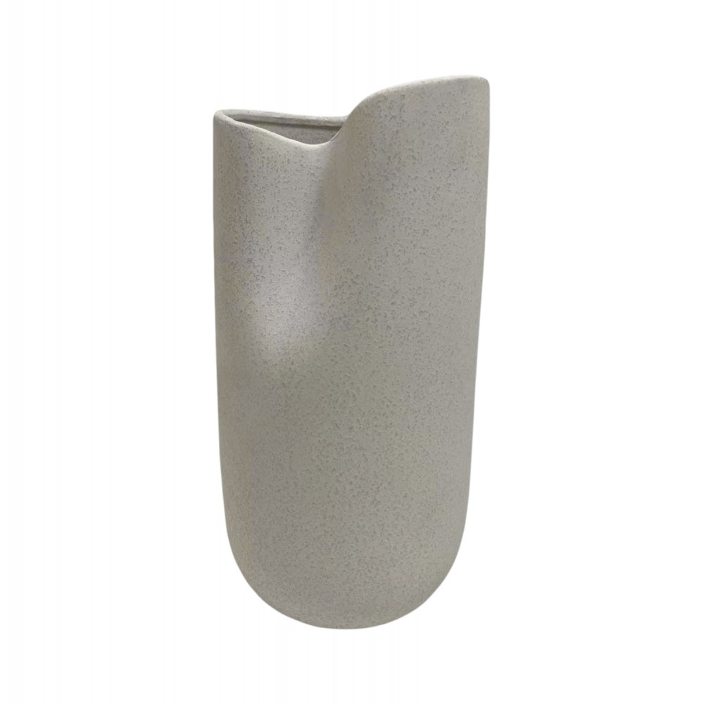 Επιτραπέζιο διακοσμητικό "GLAΖΕ" κεραμικό σε χρώμα υπόλευκο 15.2x15x30