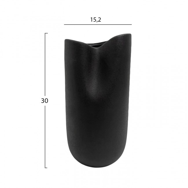 Επιτραπέζιο διακοσμητικό "GLAΖΕ" κεραμικό σε χρώμα μαύρο 15.2x15x30