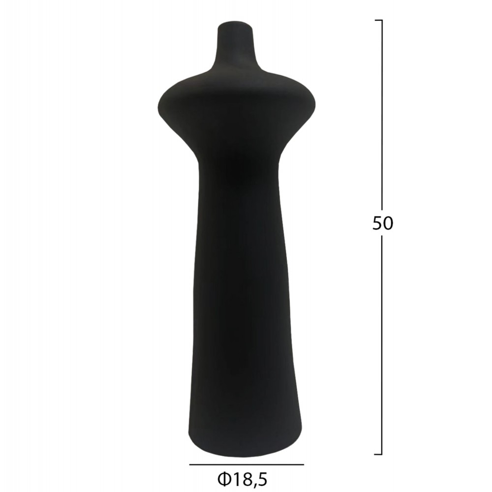 Επιτραπέζιο διακοσμητικό "SCEPTER" κεραμικό σε χρώμα μαύρο Φ18.8x50