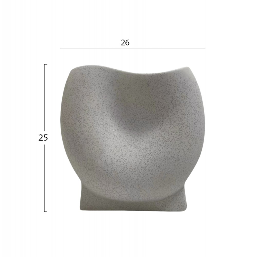 Επιτραπέζιο διακοσμητικό "GLAΖΕ" κεραμικό σε χρώμα υπόλευκο 26x14x25