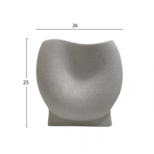 Επιτραπέζιο διακοσμητικό "GLAΖΕ" κεραμικό σε χρώμα υπόλευκο 26x14x25