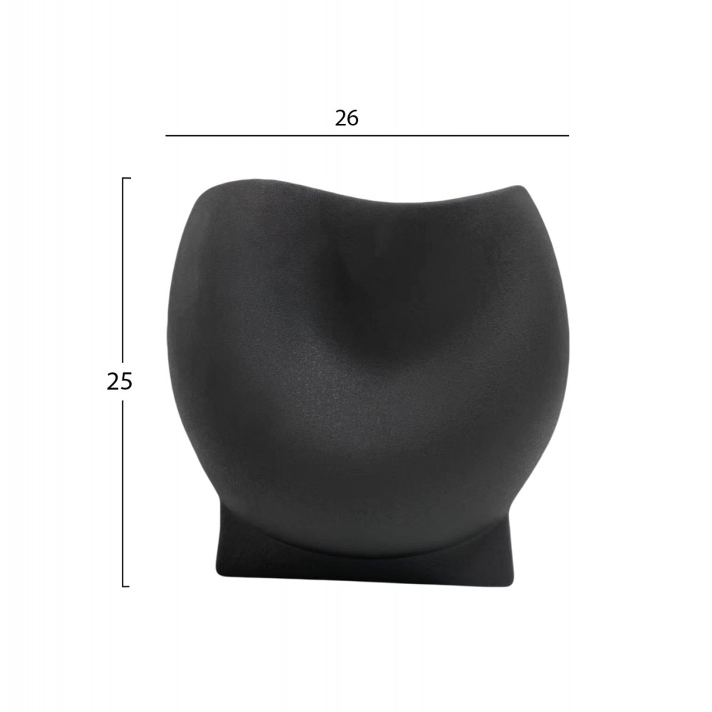 Επιτραπέζιο διακοσμητικό "GLAΖΕ" κεραμικό σε χρώμα μαύρο 26x14x25