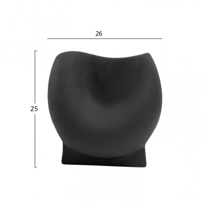 Επιτραπέζιο διακοσμητικό "GLAΖΕ" κεραμικό σε χρώμα μαύρο 26x14x25