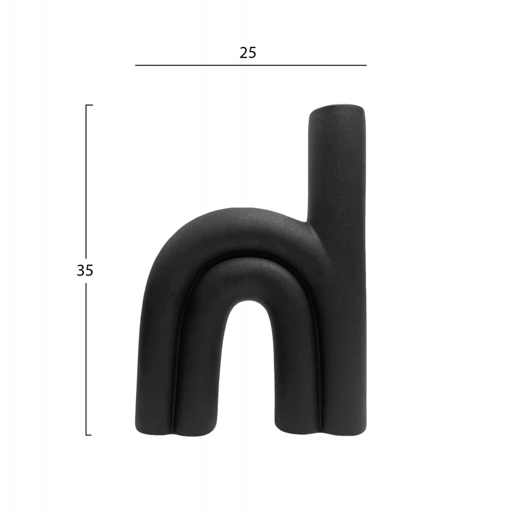 Επιτραπέζιο διακοσμητικό "ARCON" κεραμικό σε χρώμα μαύρο 25x6x35