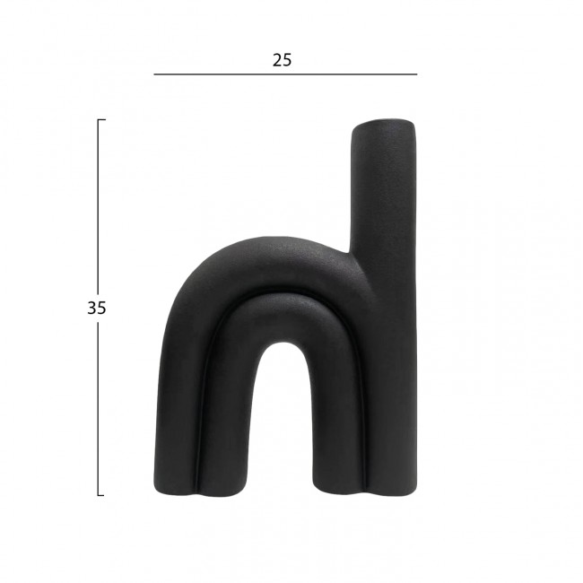 Επιτραπέζιο διακοσμητικό "ARCON" κεραμικό σε χρώμα μαύρο 25x6x35