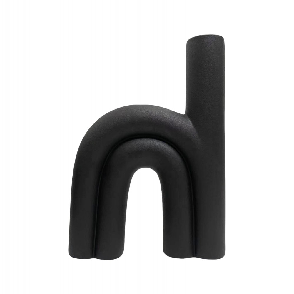 Επιτραπέζιο διακοσμητικό "ARCON" κεραμικό σε χρώμα μαύρο 25x6x35