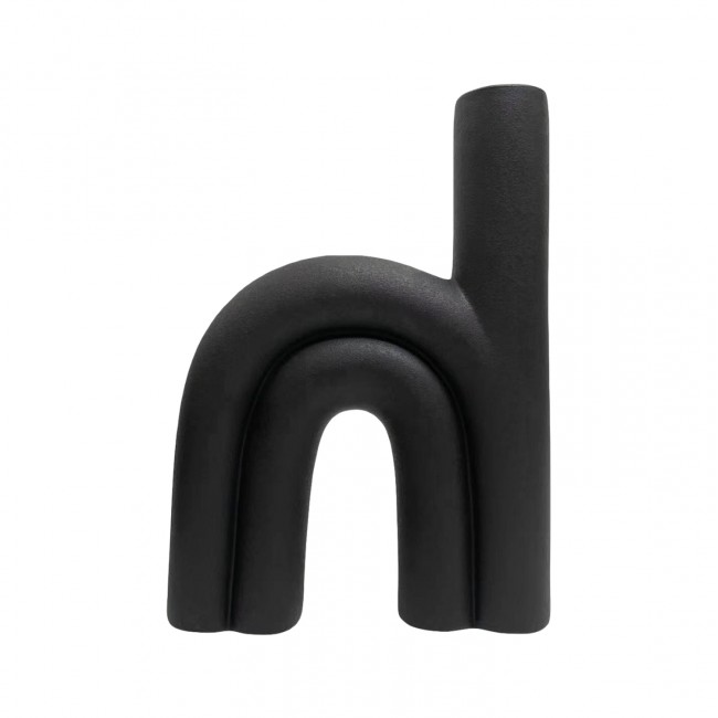 Επιτραπέζιο διακοσμητικό "ARCON" κεραμικό σε χρώμα μαύρο 25x6x35