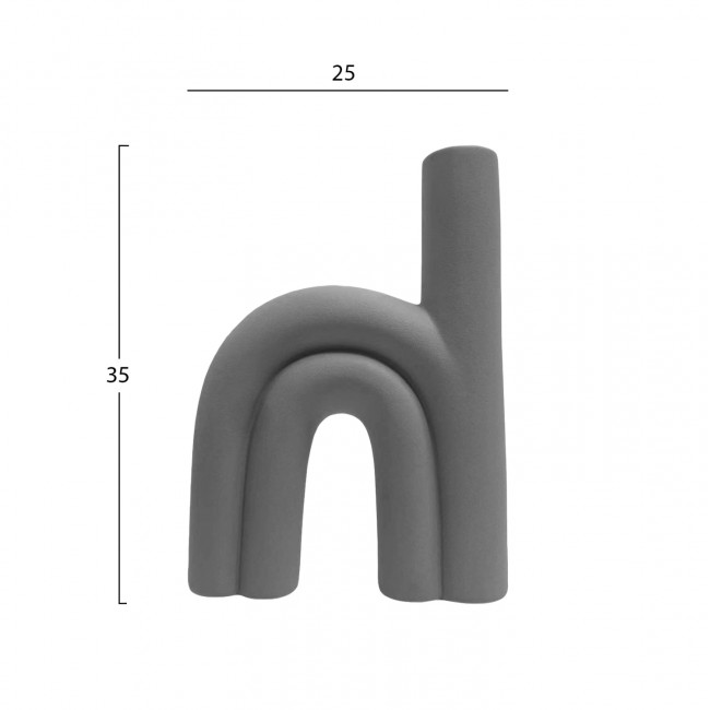 Επιτραπέζιο διακοσμητικό "ARCON" κεραμικό σε χρώμα γκρι 25x6x35