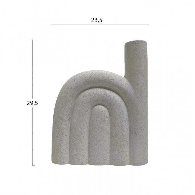 Επιτραπέζιο διακοσμητικό "ARCON" κεραμικό σε χρώμα υπόλευκο 23.5x5.5x29.5