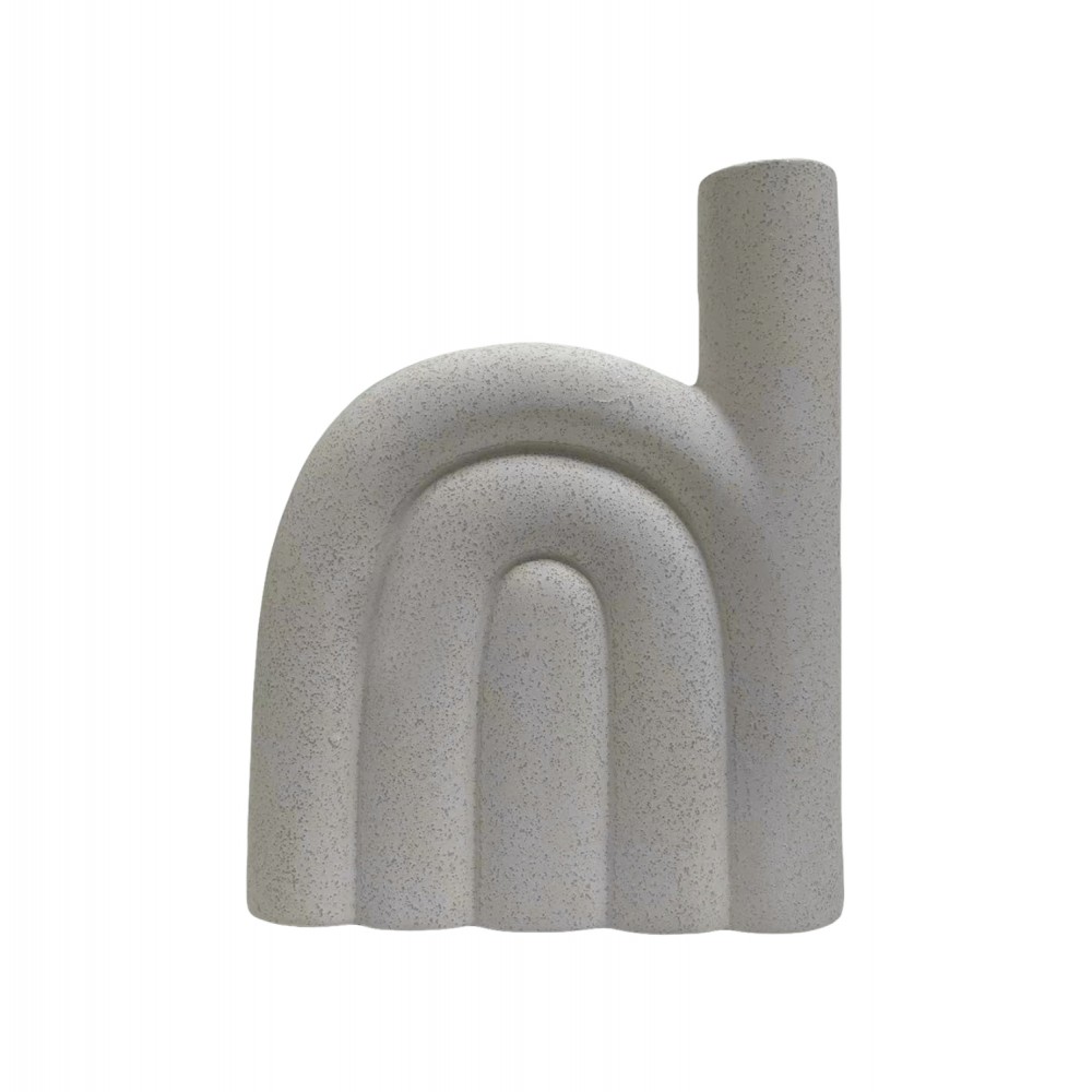 Επιτραπέζιο διακοσμητικό "ARCON" κεραμικό σε χρώμα υπόλευκο 23.5x5.5x29.5