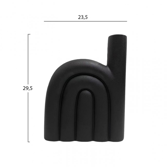 Επιτραπέζιο διακοσμητικό "ARCON" κεραμικό σε χρώμα μαύρο 23.5x5.5x29.5