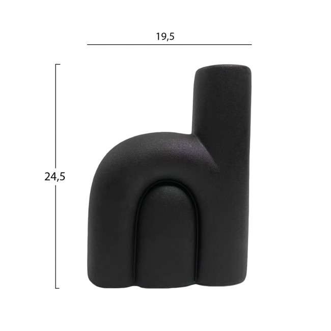 Επιτραπέζιο διακοσμητικό "ARCON" κεραμικό σε χρώμα μαύρο 19.5x7x24.5