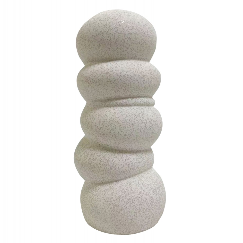 Επιτραπέζιο διακοσμητικό "ROOK" κεραμικό σε χρώμα υπόλευκο Φ13x31