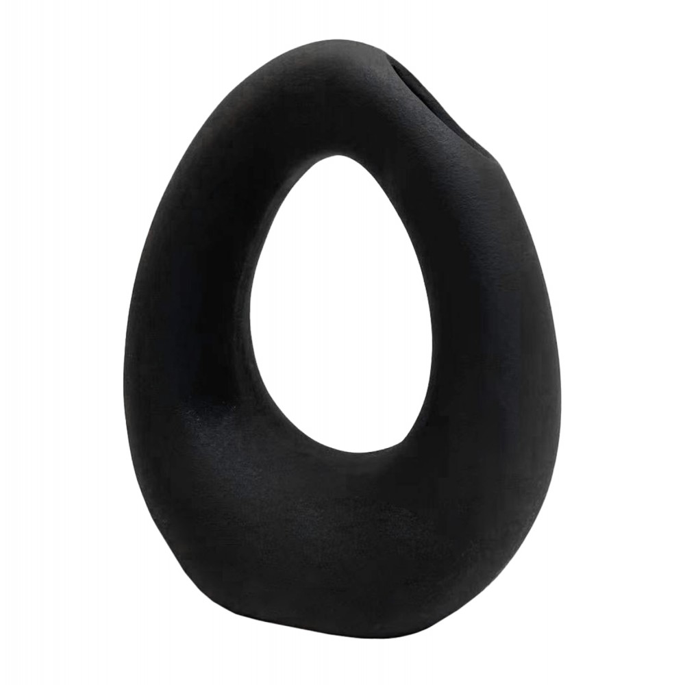 Επιτραπέζιο διακοσμητικό "ELLIPTO" κεραμικό σε χρώμα μαύρο 16.5x9x20.3