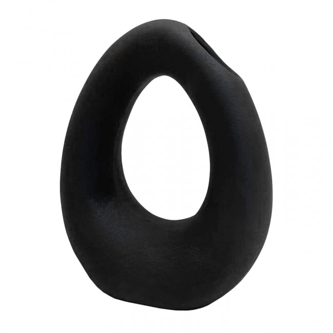 Επιτραπέζιο διακοσμητικό "ELLIPTO" κεραμικό σε χρώμα μαύρο 16.5x9x20.3