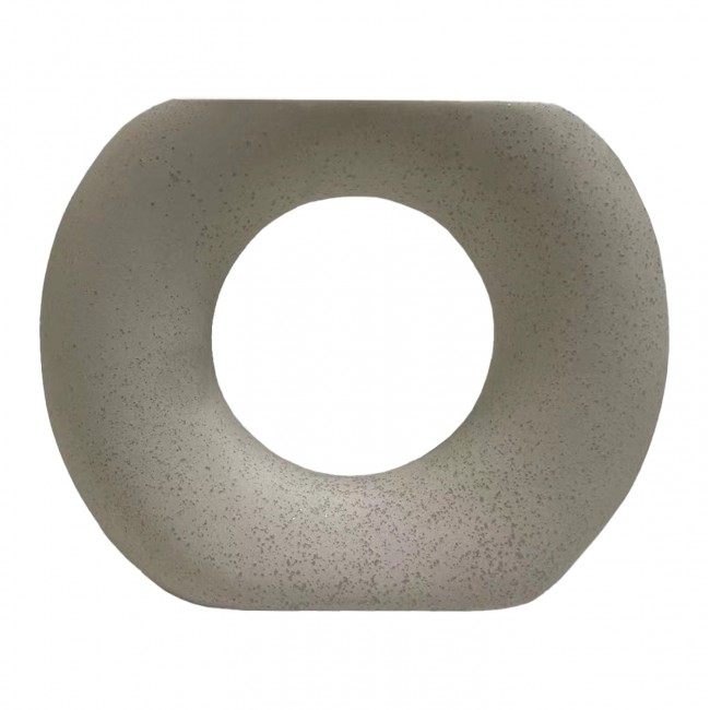 Επιτραπέζιο διακοσμητικό "ELLIPTO" κεραμικό σε χρώμα υπόλευκο 18x6.5x14