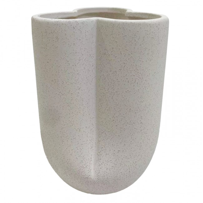 Επιτραπέζιο διακοσμητικό "GLAΖΕ" κεραμικό σε χρώμα υπόλευκο Φ16x22