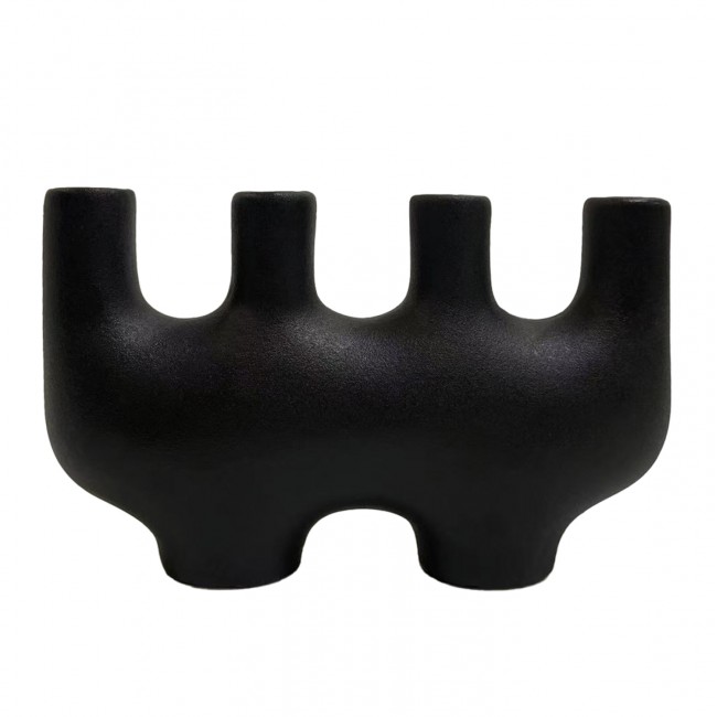 Επιτραπέζιο διακοσμητικό "MANI" κεραμικό σε χρώμα μαύρο ματ 21x6x13