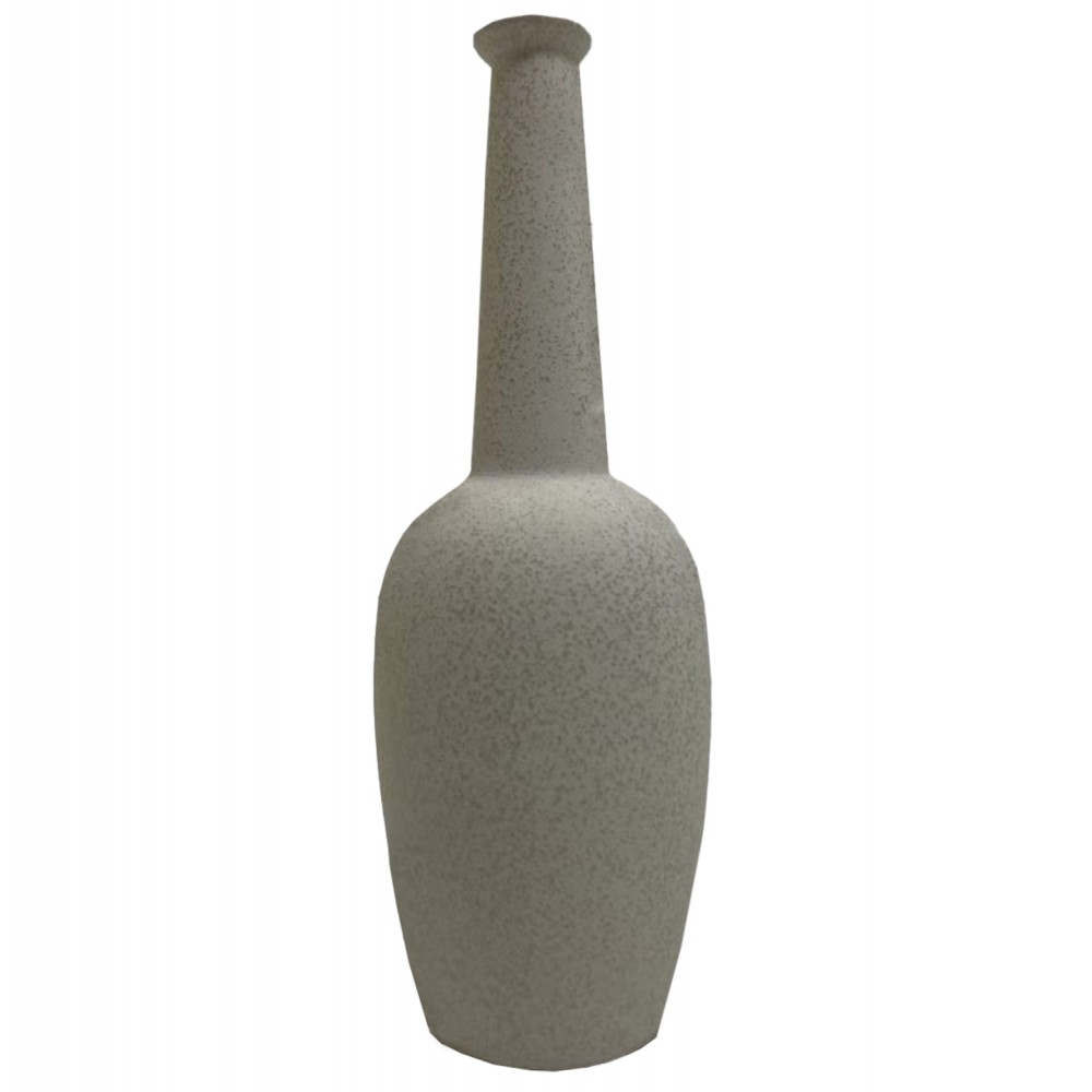 Επιτραπέζιο διακοσμητικό "ELENDIL" κεραμικό σε χρώμα υπόλευκο κρυσταλλικό Φ10x30.5