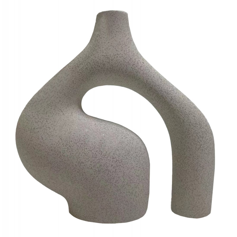 Επιτραπέζιο διακοσμητικό "ISIL" κεραμικό σε χρώμα υπόλευκο κρυσταλλικό 29.5x11x29