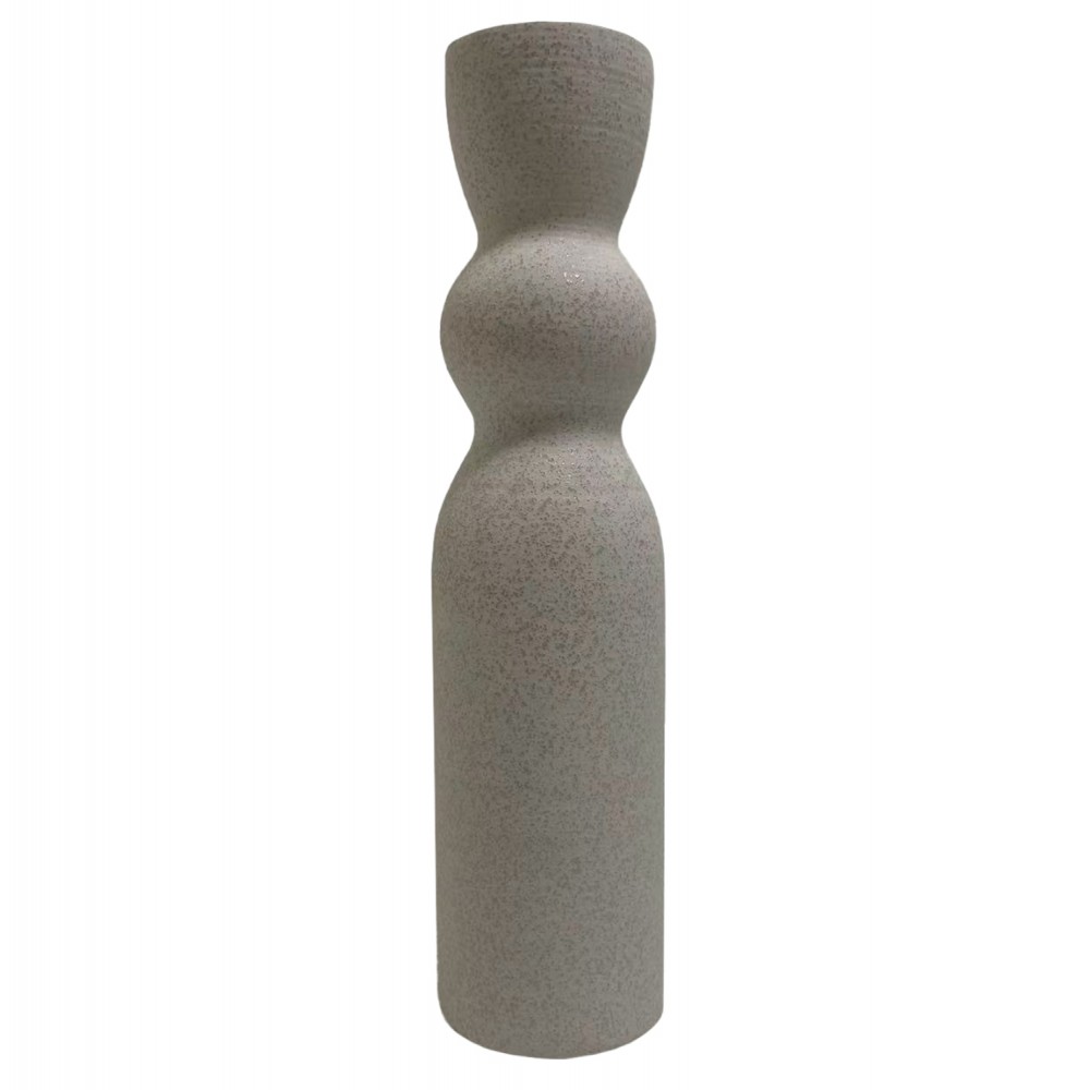 Επιτραπέζιο διακοσμητικό "SCEPTER" κεραμικό σε χρώμα υπόλευκο κρυσταλλικό Φ8.5x35