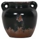 Διακοσμητικό βάζο από τερακότα σε χρώμα μαύρο Φ24x23