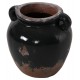 Διακοσμητικό βάζο από τερακότα σε χρώμα μαύρο Φ24x23