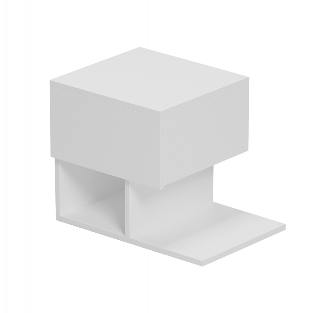 Κομοδίνο "CASPIAN" σε χρώμα λευκό 46.8x33x36.8