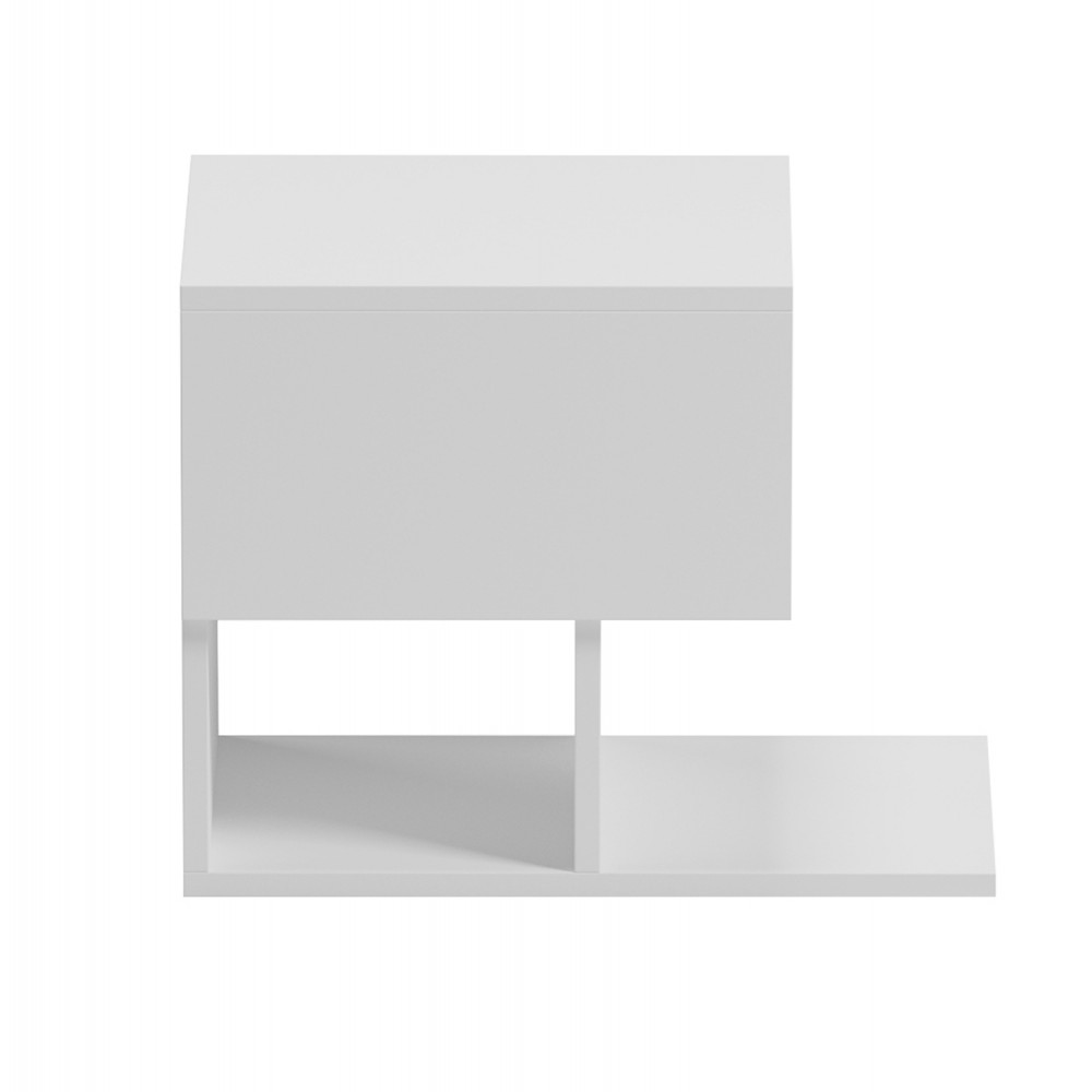 Κομοδίνο "CASPIAN" σε χρώμα λευκό 46.8x33x36.8