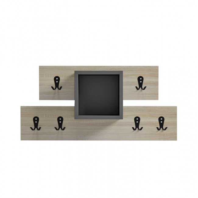 Κρεμάστρα εισόδου "SLOT" με ράφι σε χρώμα σονόμα/γκρι 69x12x32