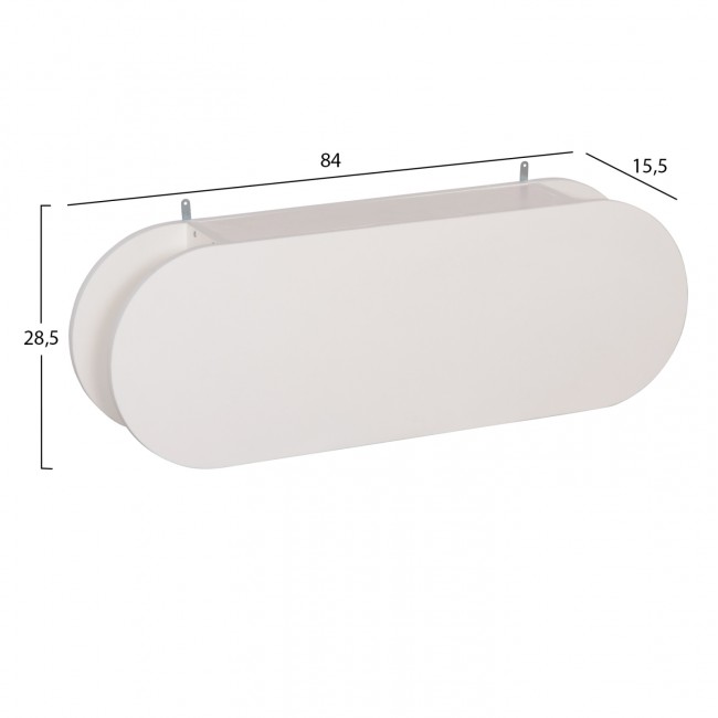 Κρεμάστρα εισόδου "STOR" με κλειστό ράφι σε χρώμα λευκό 84x15.5x28.5