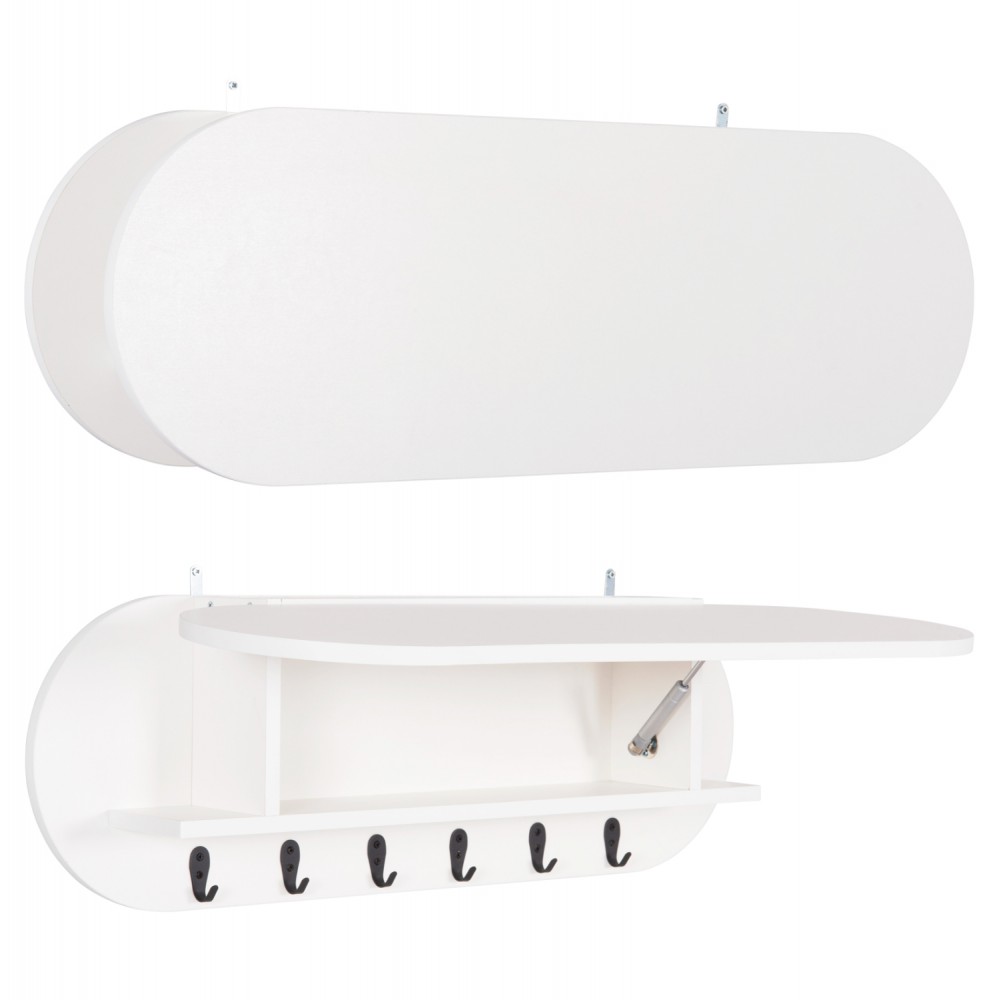 Κρεμάστρα εισόδου "STOR" με κλειστό ράφι σε χρώμα λευκό 84x15.5x28.5