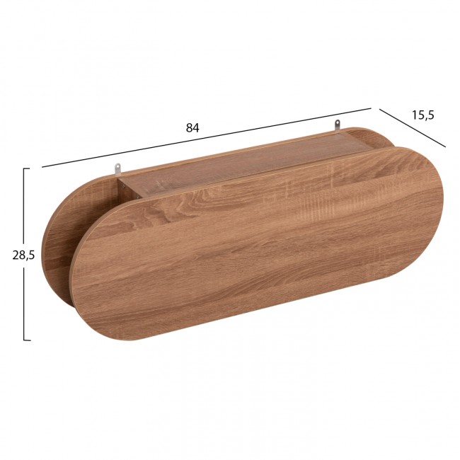 Κρεμάστρα εισόδου "STOR" με κλειστό ράφι σε χρώμα σονόμα 84x15.5x28.5