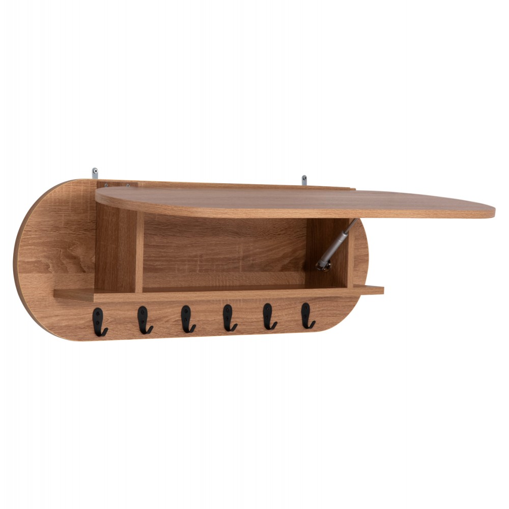 Κρεμάστρα εισόδου "STOR" με κλειστό ράφι σε χρώμα σονόμα 84x15.5x28.5