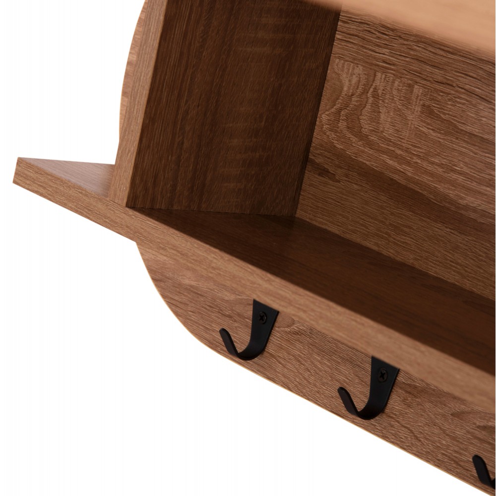 Κρεμάστρα εισόδου "STOR" με κλειστό ράφι σε χρώμα σονόμα 84x15.5x28.5