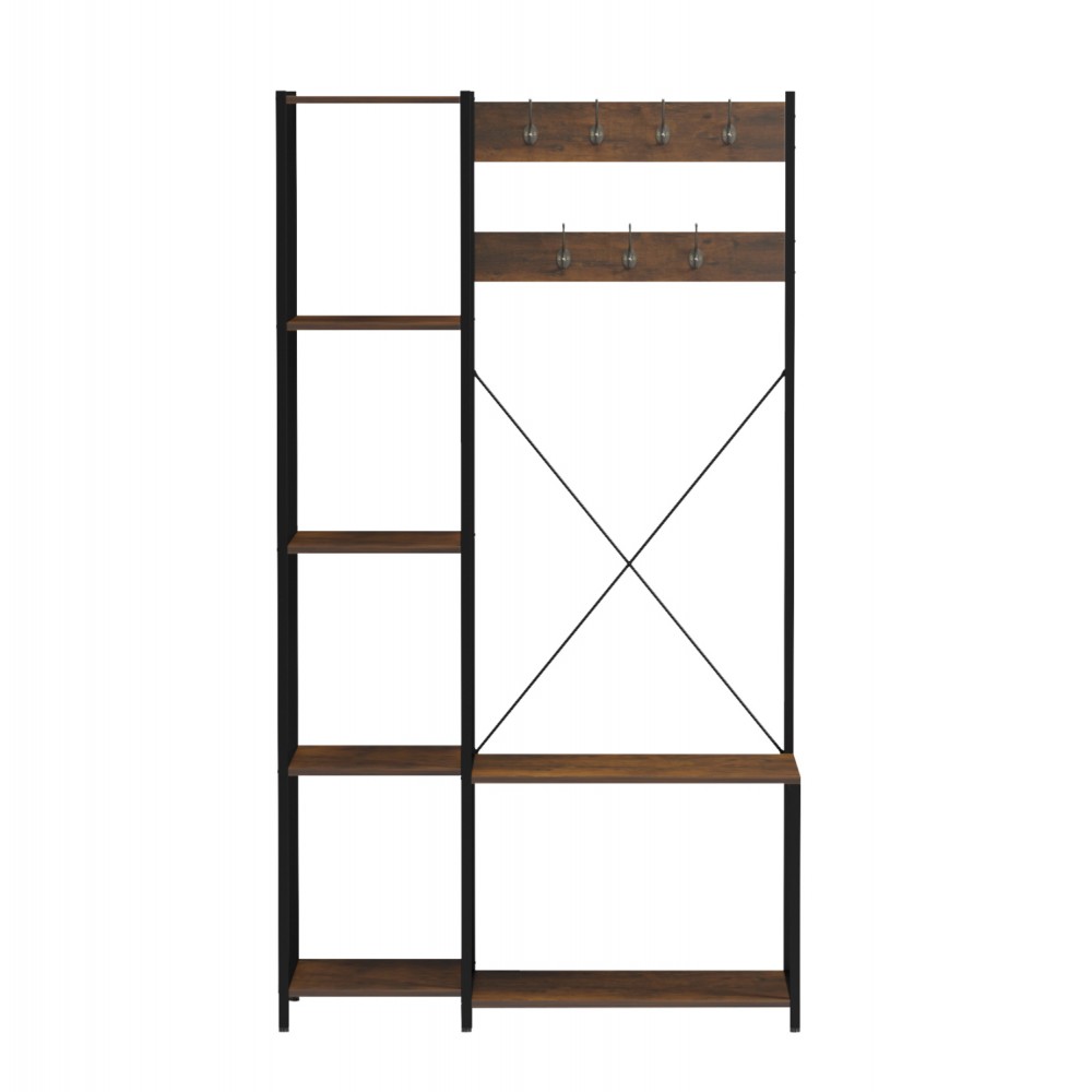 Έπιπλο εισόδου "ARANJA" σε χρώμα καφέ/μαύρο 100x46x180