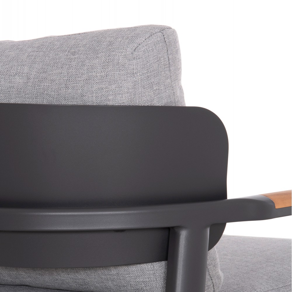 Σετ εξωτερικού χώρου "ELARA" 4τμχ από αλουμίνιο/ύφασμα/ξύλο σε χρώμα γκρι/φυσικό