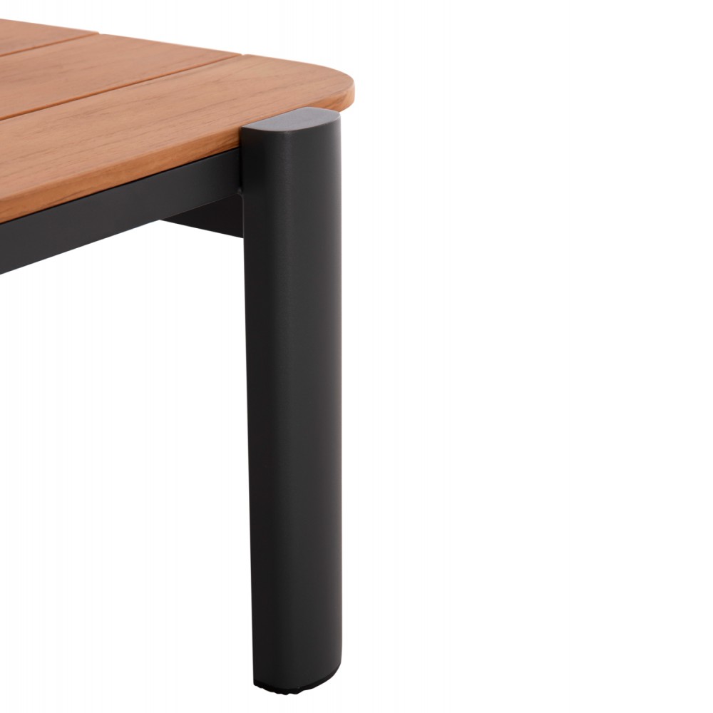 Σετ εξωτερικού χώρου "ELARA" 4τμχ από αλουμίνιο/ύφασμα/ξύλο σε χρώμα γκρι/φυσικό