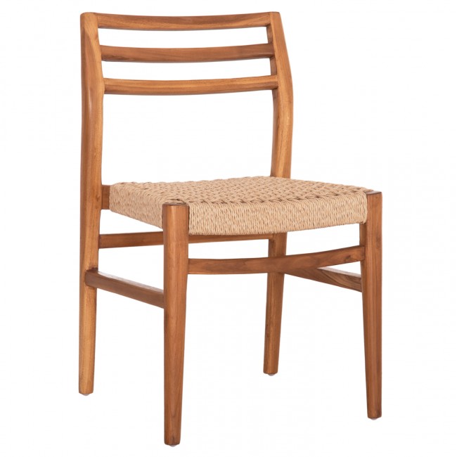 Καρέκλα τραπεζαρίας "HERRIN" από ξύλο teak/σχοινί σε χρώμα φυσικό 46x51x78