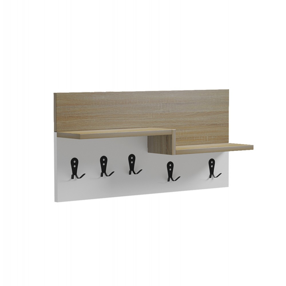 Κρεμάστρα εισόδου "NYDA" με ράφι σε χρώμα σονόμα/λευκό 65x13.2x31