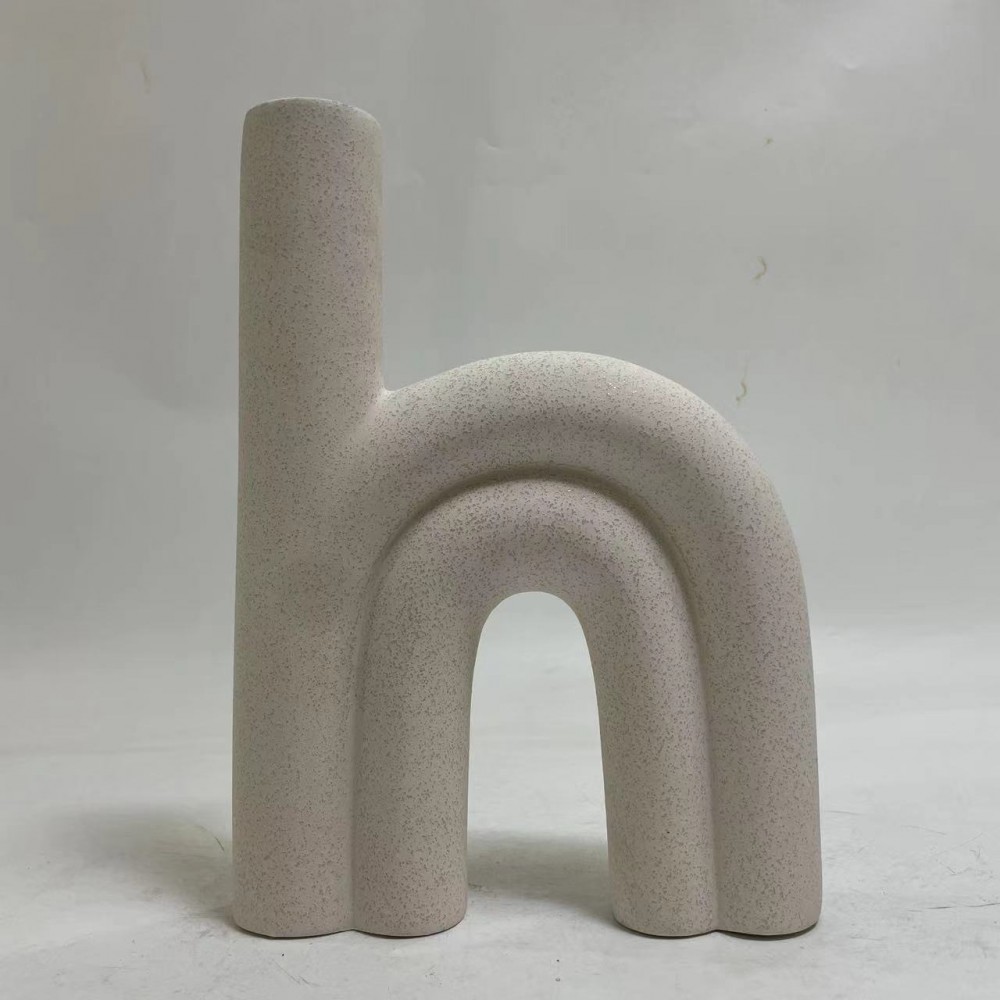 Επιτραπέζιο διακοσμητικό "ARCON" κεραμικό σε χρώμα υπόλευκο κρυσταλλικό 25x6x35