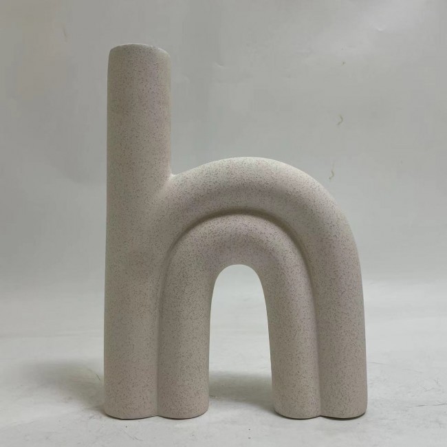 Επιτραπέζιο διακοσμητικό "ARCON" κεραμικό σε χρώμα υπόλευκο κρυσταλλικό 25x6x35